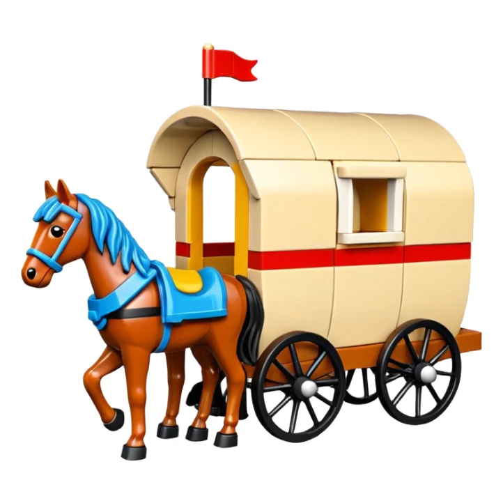 Lego horse drawn caravan  sticker