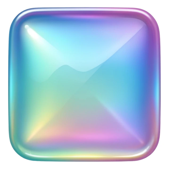 Sparkly glossy Pastel iridescent glass square sticker