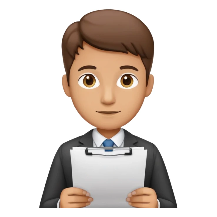 accountant with paper in hand, no glasses sticker