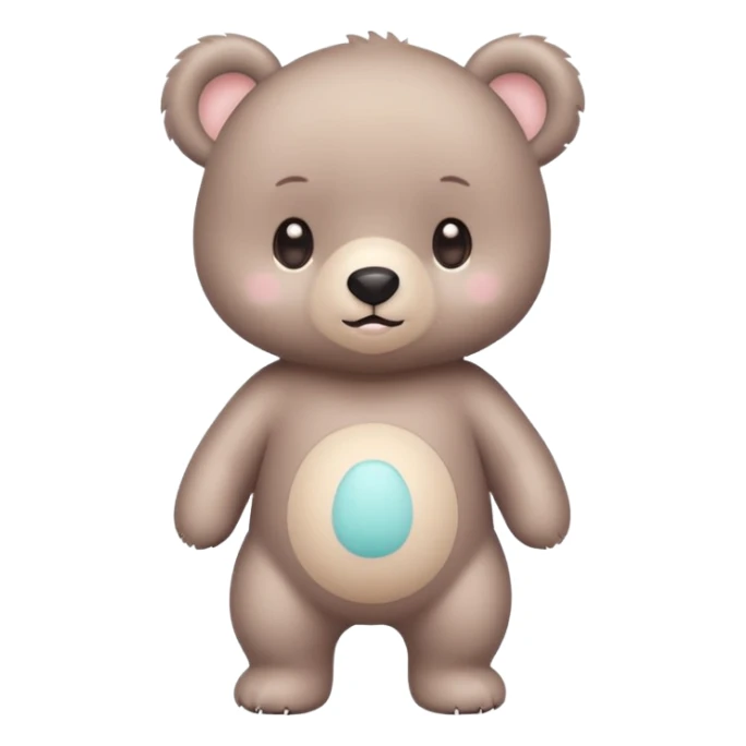 A cute baby bear character in pastel style, standing upright like a human. 
No background, transparent background, clean sticker style, 
high-resolution vector-like art, soft pastel colors, 
consistent design, same face proportions every time. sticker