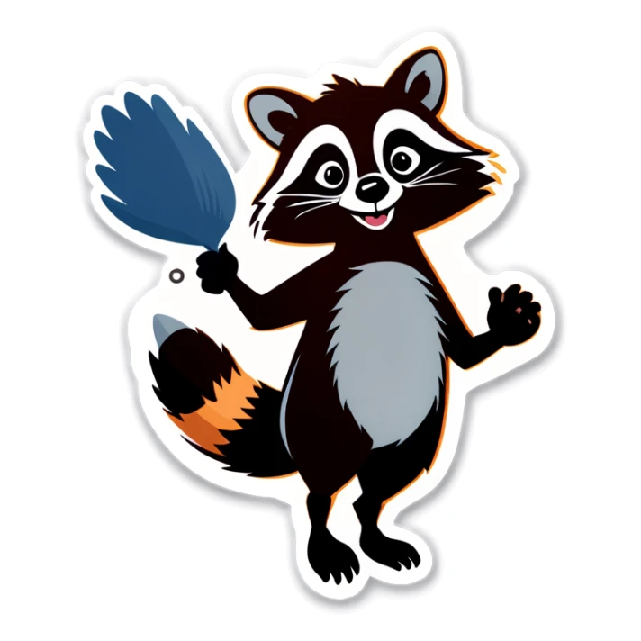 Raccoon giving the bird sticker