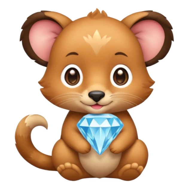 cute animal holding a diamond, different animal or pose 2 sticker