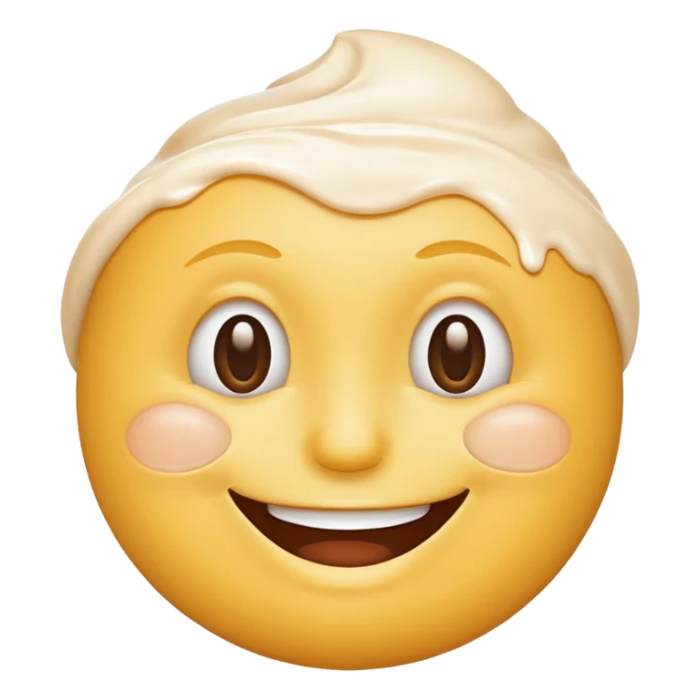 a smiley face with cream all over the face sticker