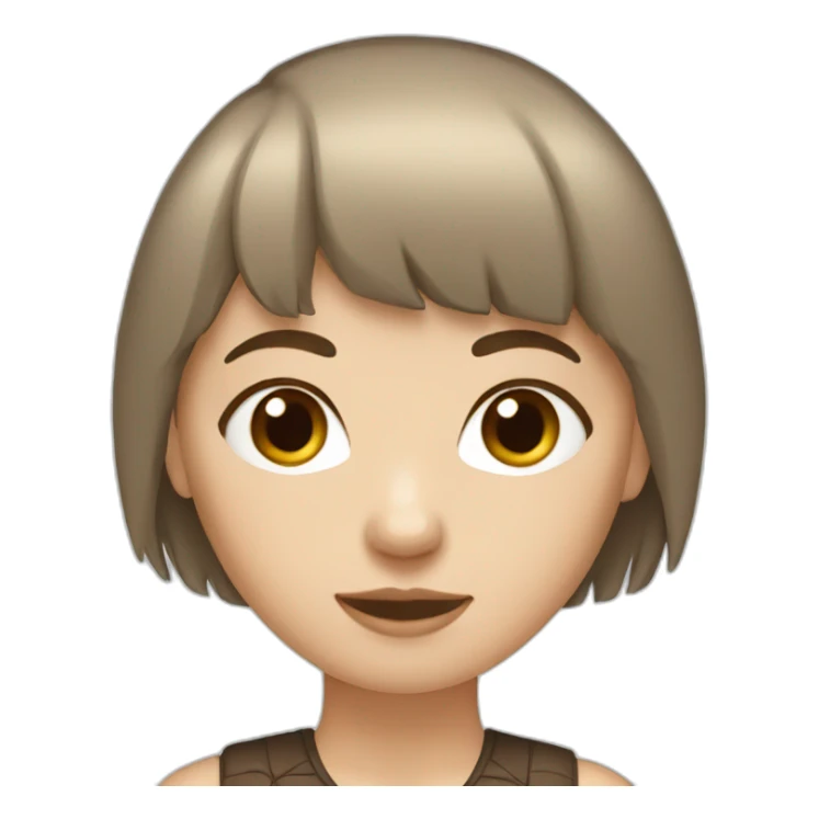 White girl with short brown hair and fringe  sticker