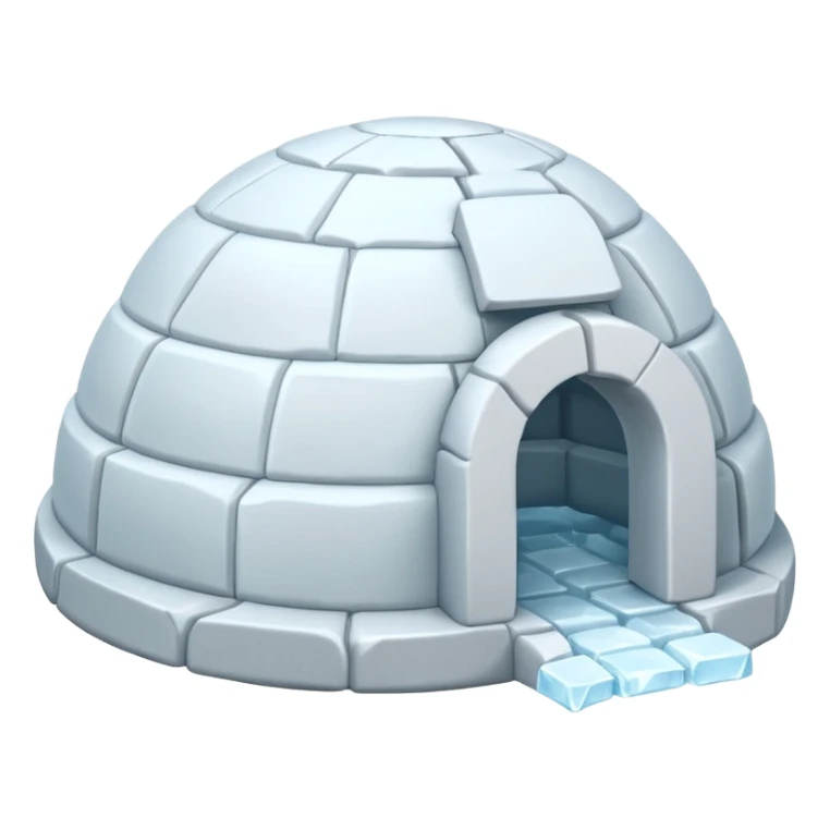 simple igloo entirely in white with minor details sticker