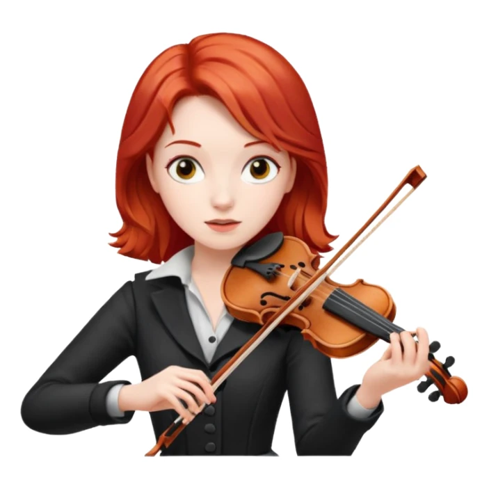 RED HAIR  FEMALE VIOLINIST sticker