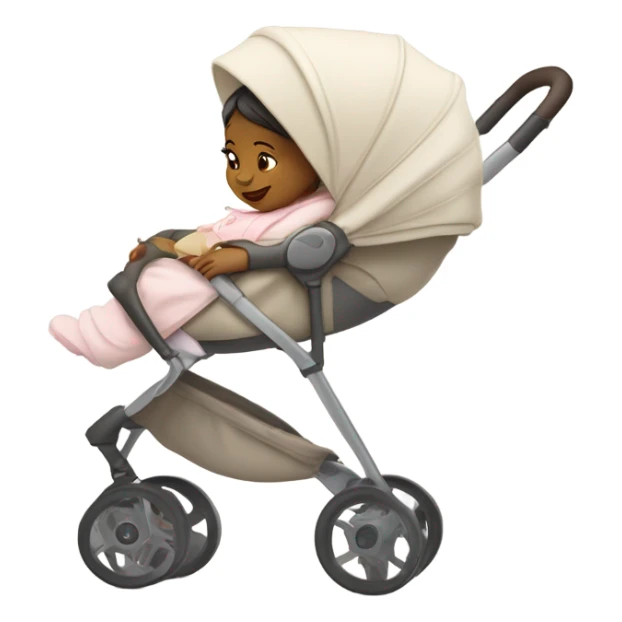 Stroller with baby girl sticker