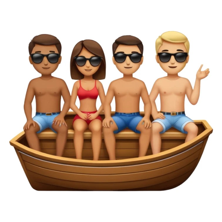 a group of friends on a boat sticker