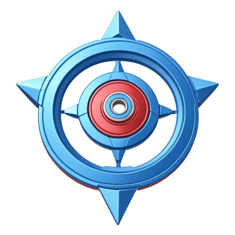 A blue Beyblade with 3 pointed blades like Victory Valtryek sticker
