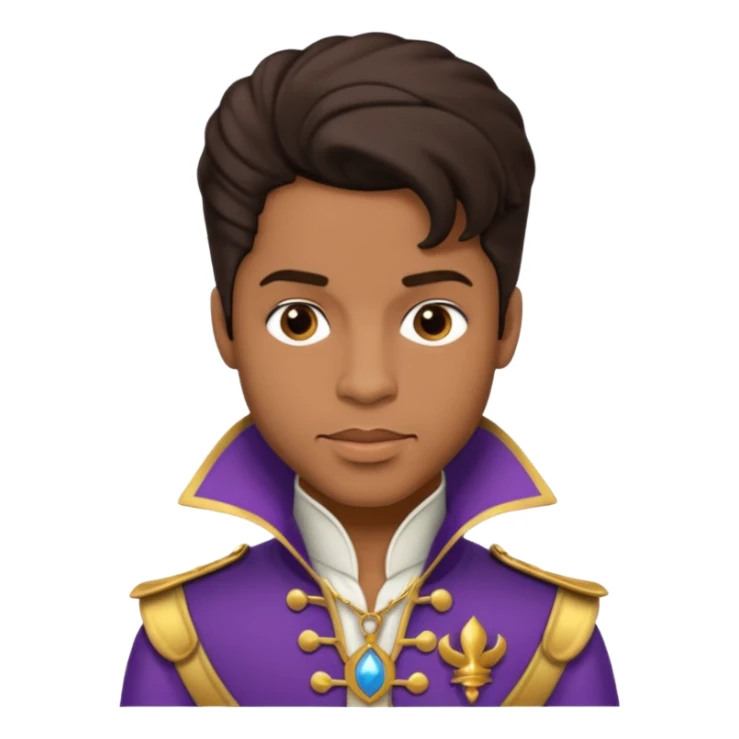 Prince Rogers Nelson with dark brown hair sticker