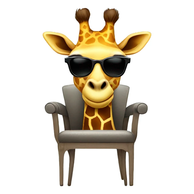 Giraffe with sunglasses sitting on a chair sticker