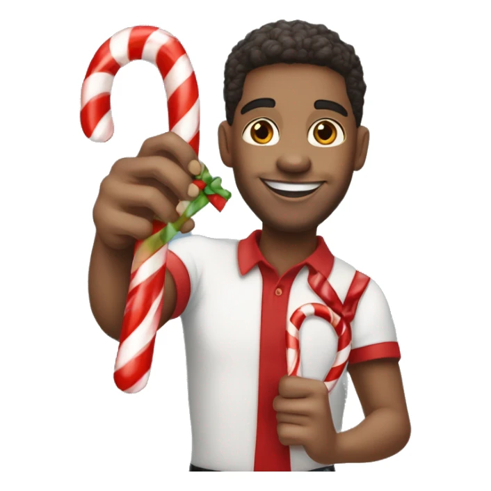kappa alpha psi member holding candy cane and making “okay” symbol with other hand sticker
