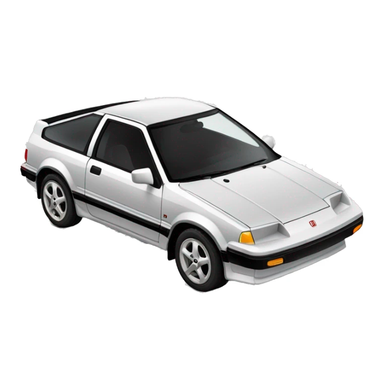 Red Honda crx si with aluminum wheels  sticker