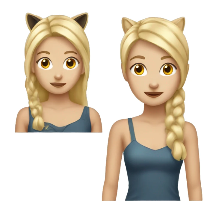 blonde girl with animal ears sticker