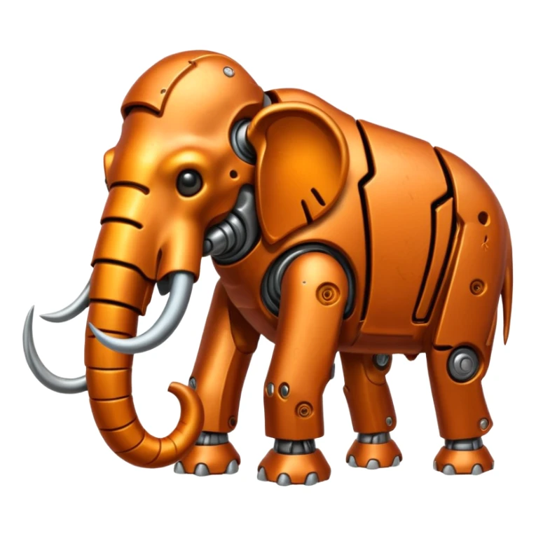 Little completely orange mammouth cyborg sticker