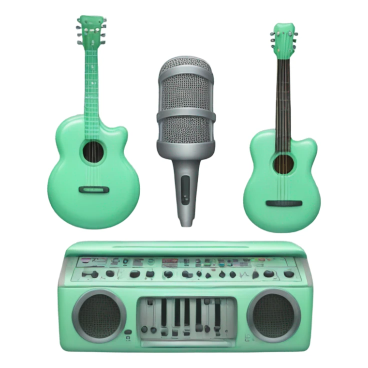 Music audio mint green color  sticker