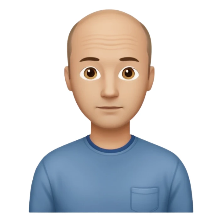 man mid 30's casual clothes balding hairline standing sticker