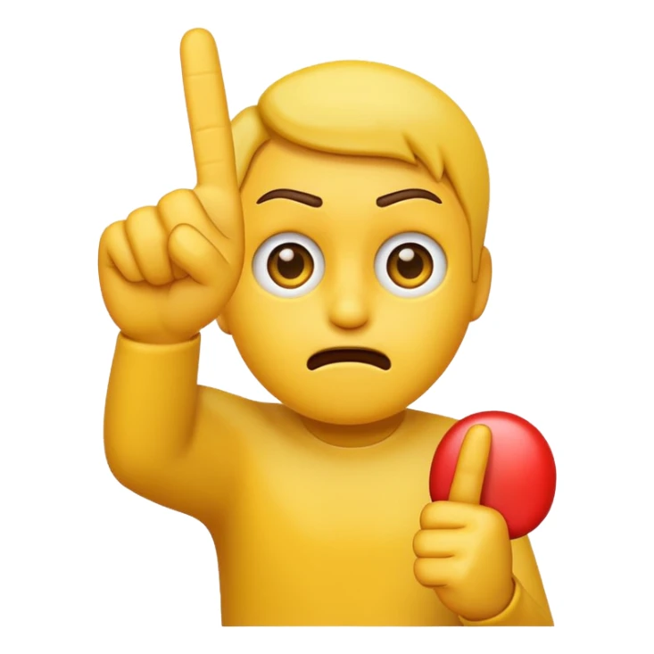 Scared emoji holding a middle finger up sticker