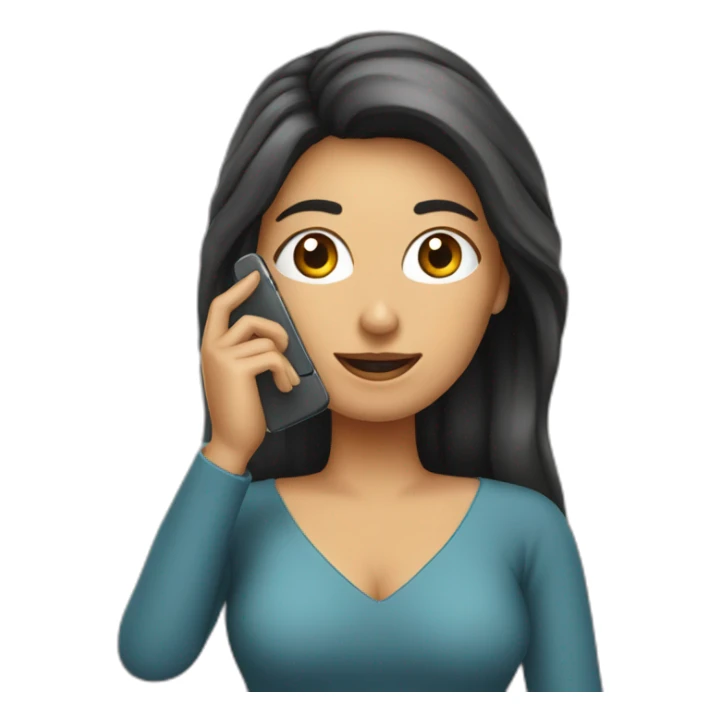 hermosa mujer hablando por celular sticker