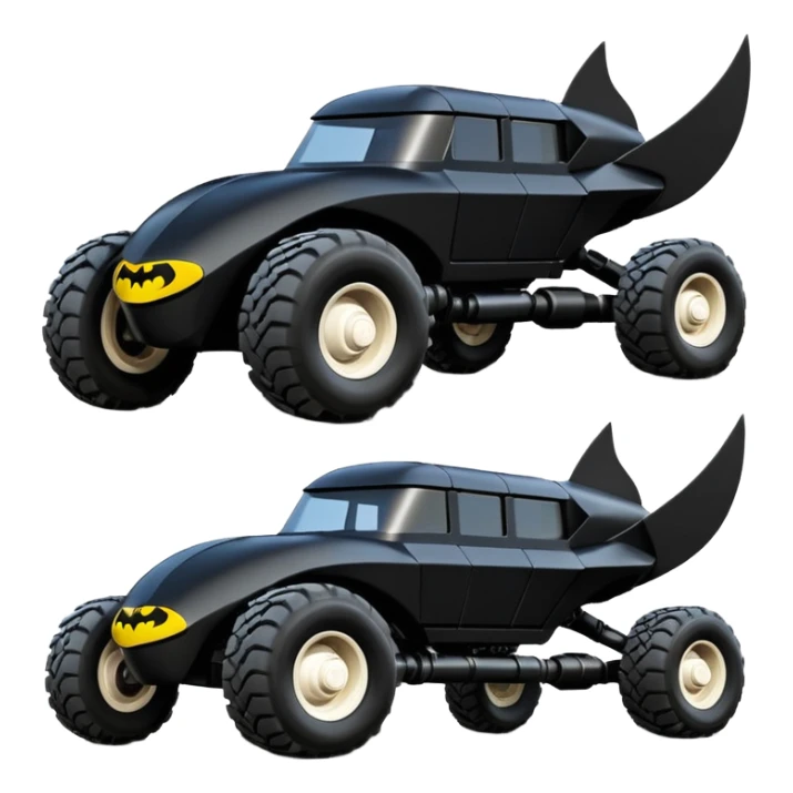 futuristic Batman’s Venomobile  loosely based on 1956 freightliner moving truck Lego (flat long straight organically-shaped mechanical roomy interior seating inside the body) stealthy town hot rod desert dirt racing rwd buggy  sticker