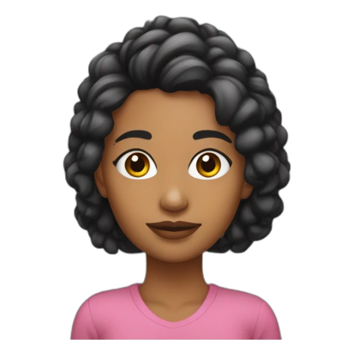 Chica blanca de pelo negro con pendiente nariz sticker