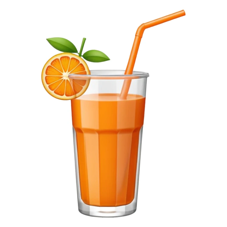 Ícone minimalista de copo com suco. Um canudinho e uma rodela de laranja. sticker