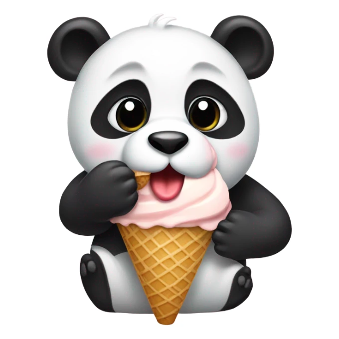 Panda eating ice cream sticker