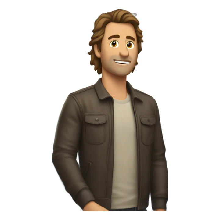 Brown haired mullet man flying plane that’s crashing sticker