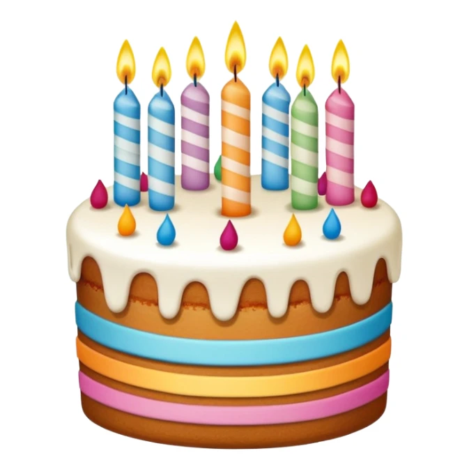 un gateau d'anniversaire dessiné au trait de couleur blanc sticker