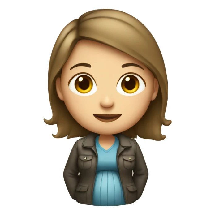 pregnant woman with jacket and school skirt sticker