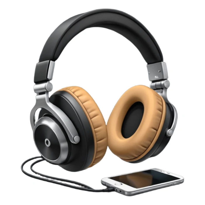 A pair of oversized headphones resting on the booth edge.
 sticker