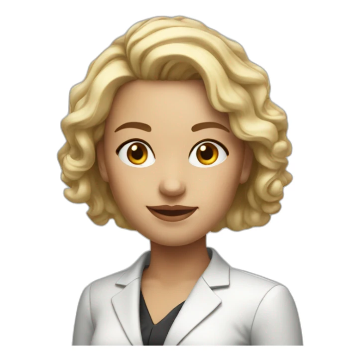 Young white Ai busineswoman headshot sticker