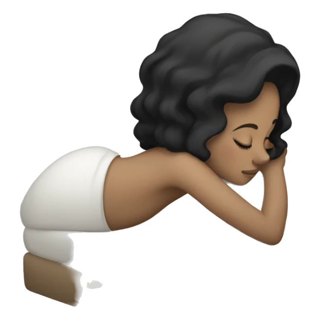 White girl with black hair sleeping  sticker