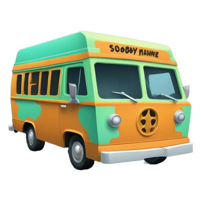 Detailed Papercraft Scooby Doo mystery machine step van sticker