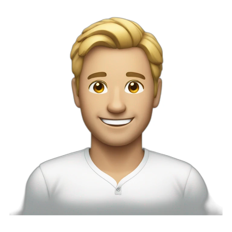 smiling man in white shirt sticker