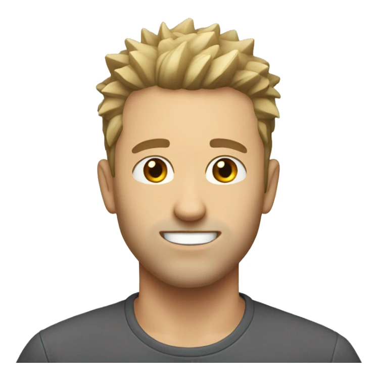 Average white guy with short spikey hair and stubble  sticker