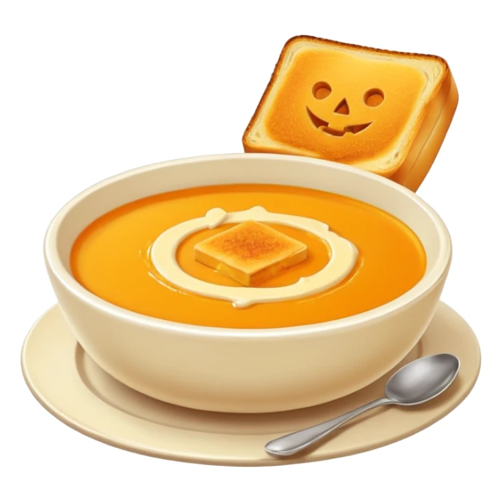 pumpkin soup with sliced grilled cheese on the side sticker