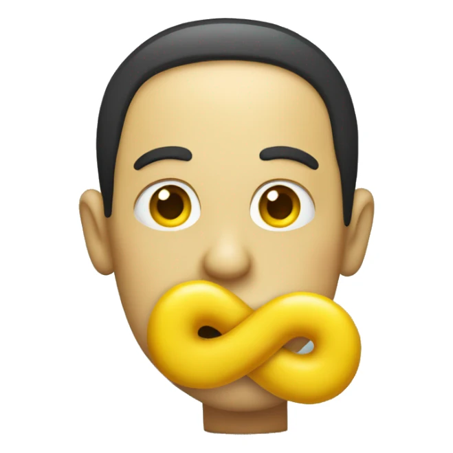 a funny looking person holding a yellow bone to its mouth sticker