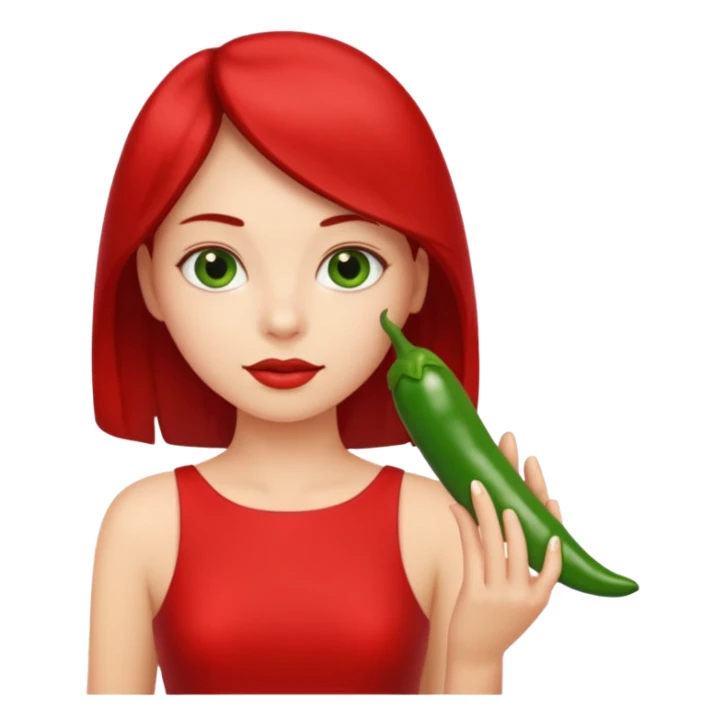 Girl with green chili sticker