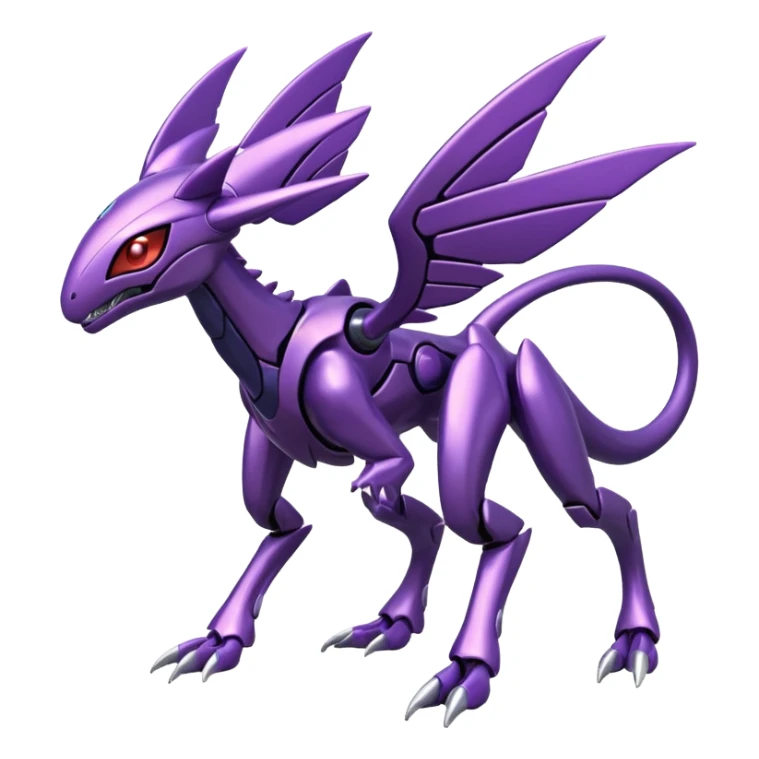 Shiny Futuristic Genesect-Miraidon-Lunala-Fakémon-hybrid-creature (full body)  sticker