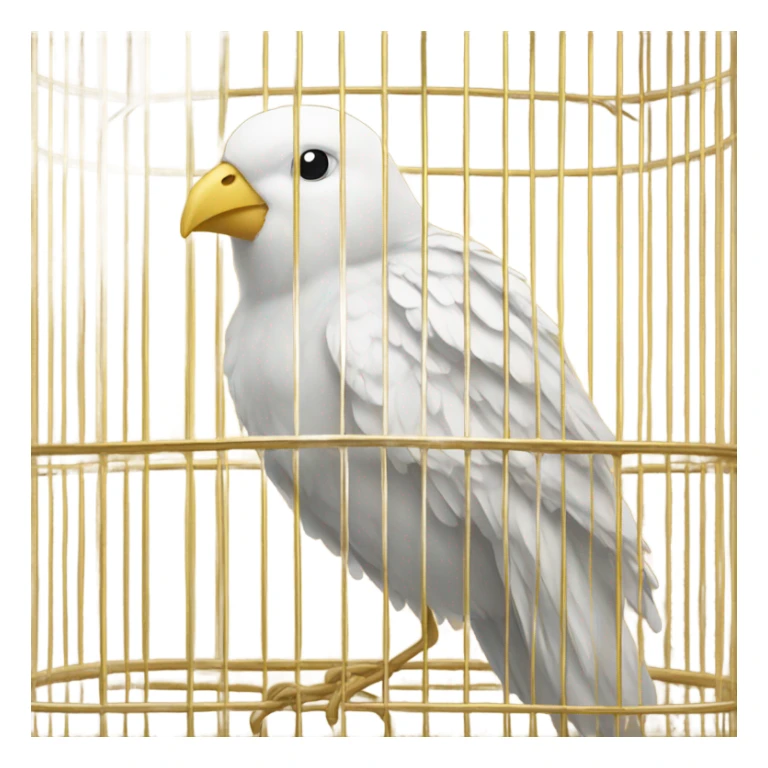 White bird in a golden cage sticker