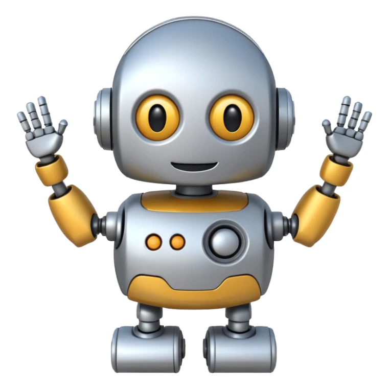 robot cartoon simple kid toy white innocent funny gudget friendly smiley round adorable musical sticker