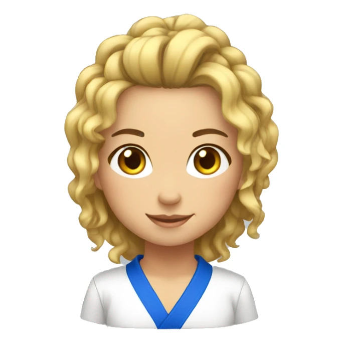 fille aux cheveux boucles Judo sticker