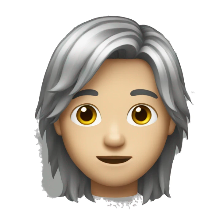 Boy long hair sticker