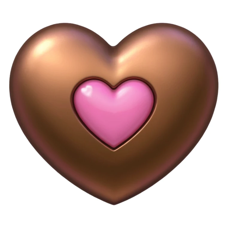 bronze heart with a pink mini heart inside of it  sticker