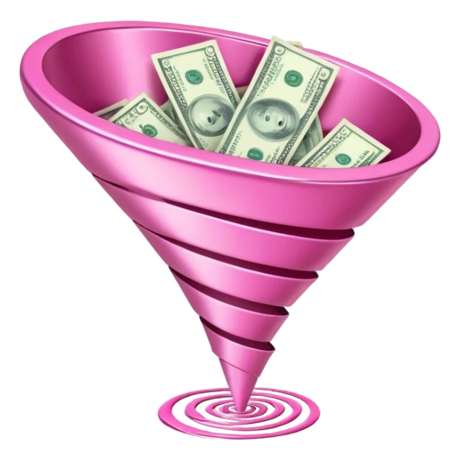 pink money in the sales funnel sticker