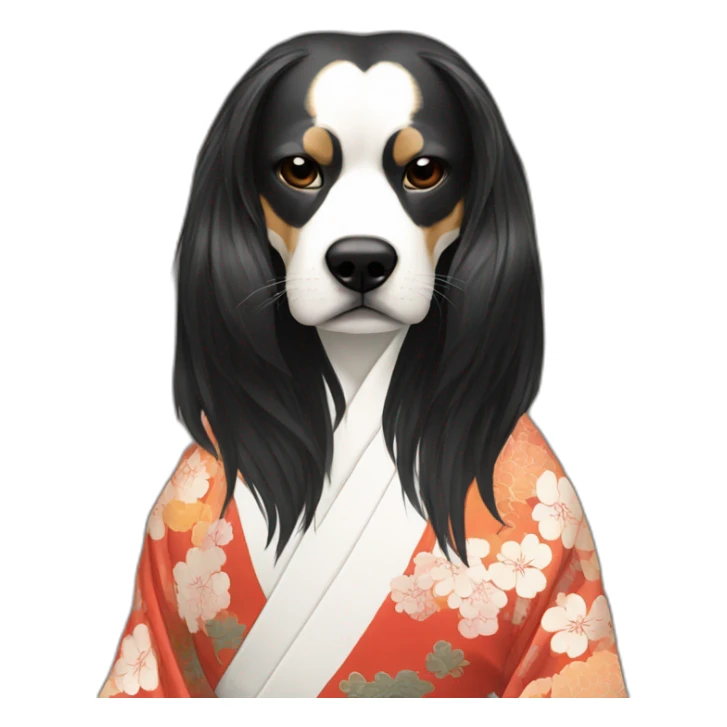 hot-guy-noh-dog-mask-longhair-japanese-kimono sticker