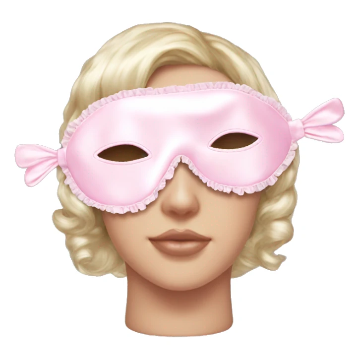 Light pink Frilly satin sleep mask no eyes sticker