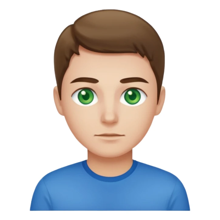 green eyed, blue shirt sticker