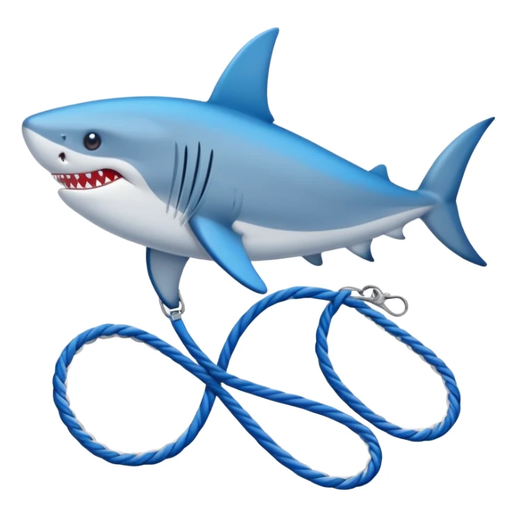 Un tiburón de pie con unos tenis azules sticker